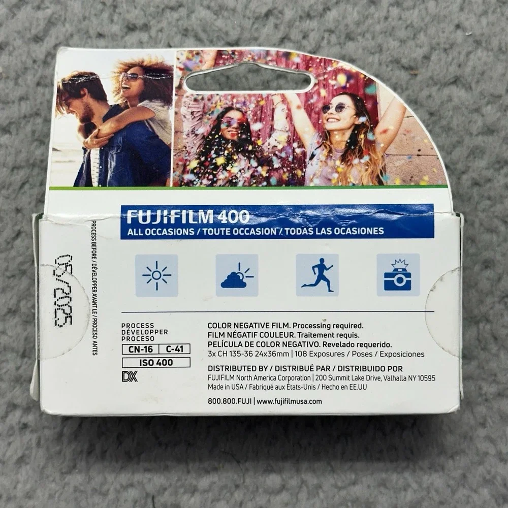 NISP FUJIFILM 400 ISO 35mm Film 3x 36 EXP All Occasions Color Print Film 05/2025